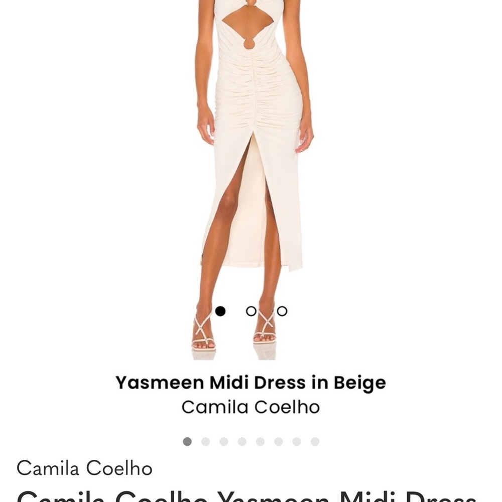 Camila Coelho Yasmeen Midi Dress in Beige